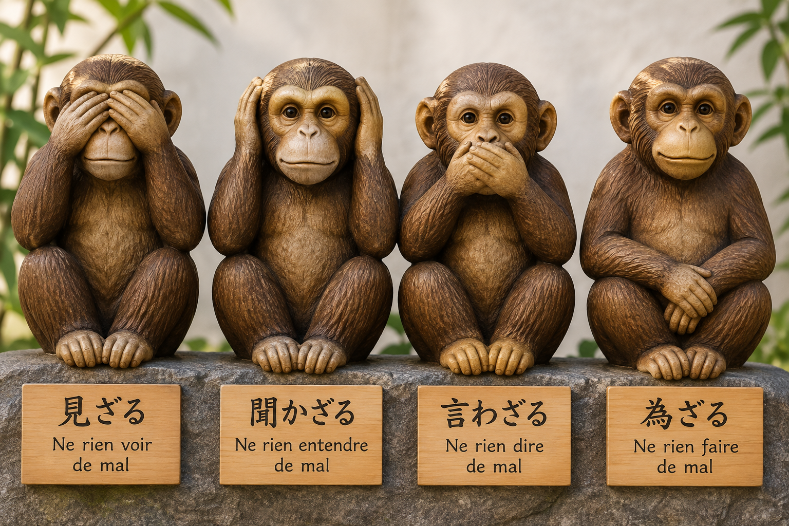 Les 4 singes de la sagesse